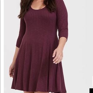 Torrid plum ribbed sweater dress 1X
